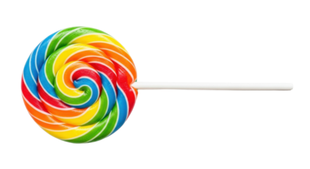 Colorful lollipop candy on a stick isolated PNG with Transparent Background
