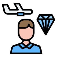 Jet Set Lifestyle icon vector image. Can be used for Lifestyles.
