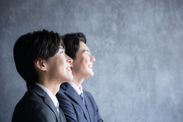 Close-up of a profile of a business scene looking toward the future and goals Image of a young...