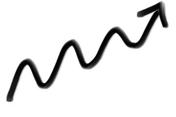 Hand Drawn Black Arrow Marker on Transparent Background, Isolated Sketch Arrow Sign, Marker Arrow Clipart PNG