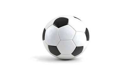 Fototapeta premium Classic black and white soccer ball on plain background. Ideal for sports, football training, team games, or athletic equipment themes.