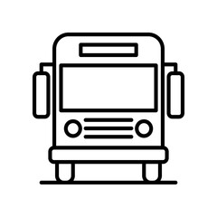 Simple Black and White Bus Icon for Transportation and Travel Concepts
