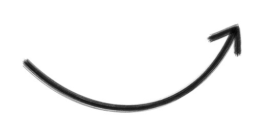 Hand Drawn Black Arrow Marker on Transparent Background, Isolated Sketch Arrow Sign, Marker Arrow Clipart PNG