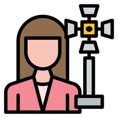 Gaffer Female icon vector image. Can be used for Filmmaking.