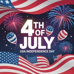 Photo of 4th of july celebration, usa flags