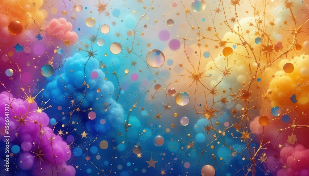Fototapete background design featuring colorful clouds and sparkling elements for computer monitors