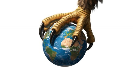 Eagle talons grip globe