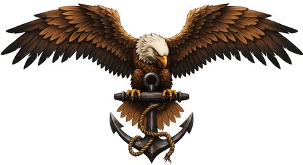 Eagle with anchor graphic design