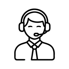 Obraz premium Editable Stroke Customer Service and Support Icon Set – Minimal Vector Line Icons for Help Desk, FAQ, Chatbot, and Feedback Interface