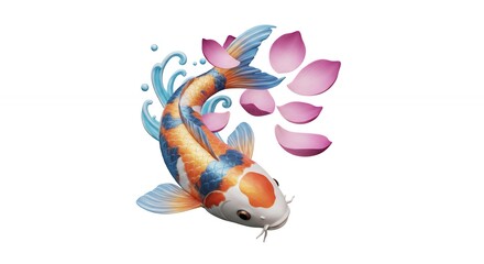 Koi fish art design illustration