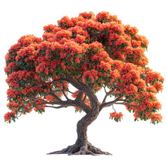 blossoming tree isolated on transparent background