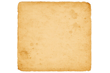 Stained old paper isolated on transparent background, perfect for vintage projects or historical recreations