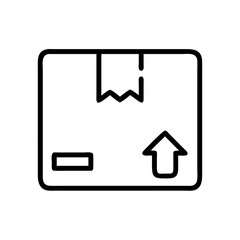 Fototapeta premium Shipping label icon with upward arrow and tag for delivery packaging 