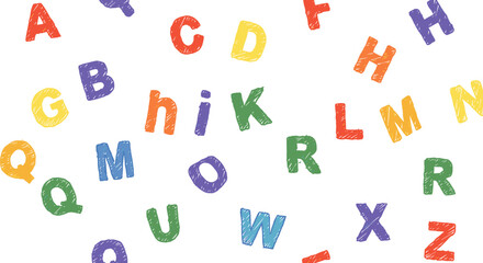Colorful alphabet letters vector illustration for educational design and learning materials