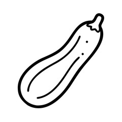 Zucchini Vegetable Icon Outline Isolated Black Line Drawing