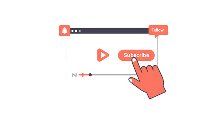 Digital media engagement and subscription concept vector illustration for online platform design