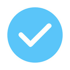 Checkmark verified blue badge vector icon symbol graphic for social media use