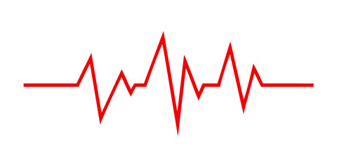 Red heartbeat line vector illustration for medical and health related designs