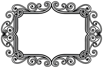 Ornate Rectangular Frame with Swirls