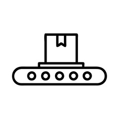 Fototapeta premium Package on conveyor belt illustration in minimalist style 