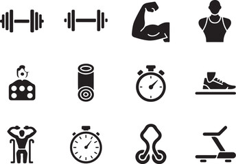 Weightlifting Workout Icons | Gym Graphic Vectors

