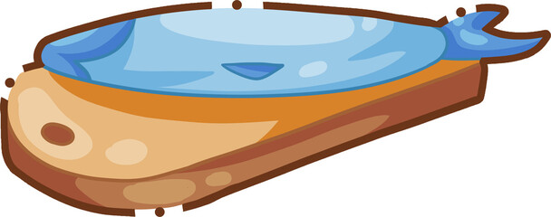 Fresh Fish Cute Food and Restaurant Illustration