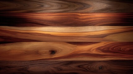 Fototapeta premium Smooth wooden surface featuring natural grain patterns with warm brown and golden hues.