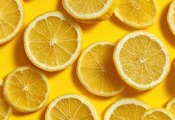 Overhead Lemon Slice Texture Background, Abstract Citrus Pattern, High-Resolution Packaging Design Stock
