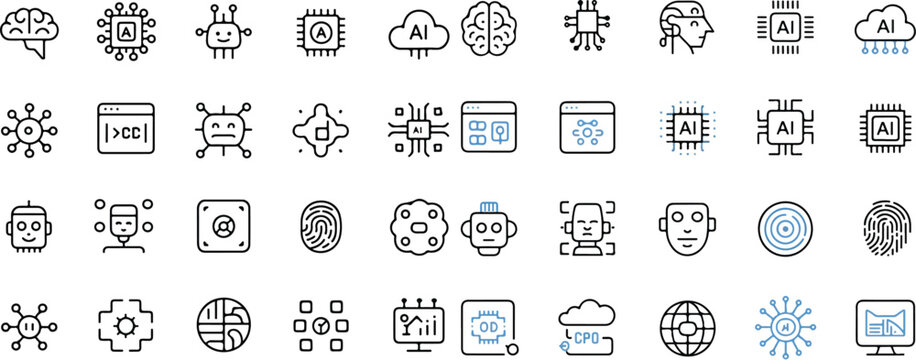 ai icons set of vector 