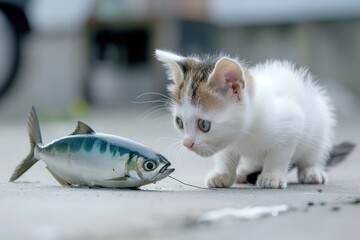 Purr-fect Adventures: A Cute Little Cat Yawning, Swimming, and Catching Fish – A Whimsical Tale of Feline Charm
Meet the most endearing little cat, captured in three delightful moments: mid-yawn with 