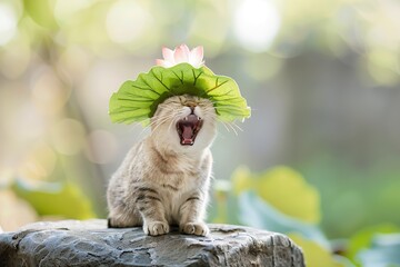 Purr-fect Adventures: A Cute Little Cat Yawning, Swimming, and Catching Fish – A Whimsical Tale of Feline Charm
Meet the most endearing little cat, captured in three delightful moments: mid-yawn with 