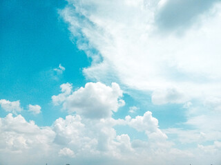 Beautiful blue sky with white cloud. Suitable for background, copy space.
