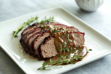 a perfectly sliced brisket