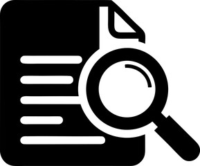File Inspection and Analysis Icon with Magnifier