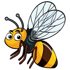 set cartoon bee character with flower honey barrel hive honeycomb vector design