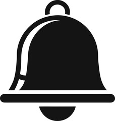 School Bell Icon Black and White Vector