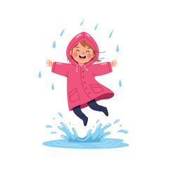 girl jumping in the air vector cartoon illustration