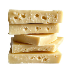 Delicious swiss cheese stack close up macro shot food photography dairy product gourmet