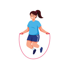 girl in red vector cartoon illustration