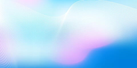 Abstract vector background with delicate white wavy lines on a soft blue and pink gradient.
