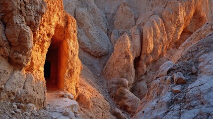 Golden Canyon Rock Formation at Sunset