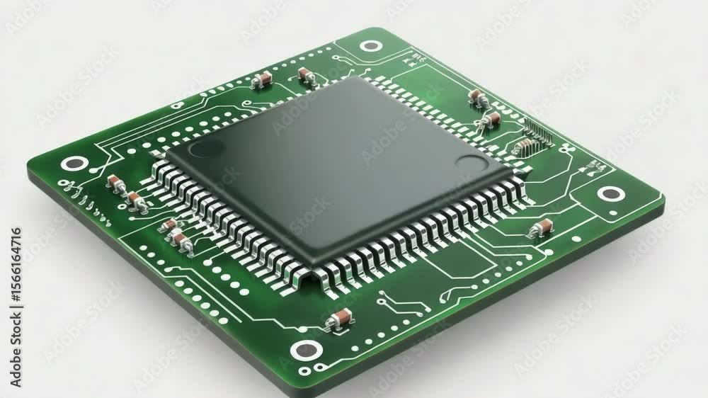 Aufkleber A close-up view of a circuit board on a white surface, ideal for tech-related projects or presentations
