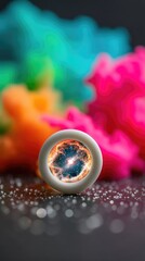 Bright White Ring Nebula Core with Vibrant Colors