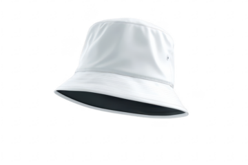 White bucket hat, dark inner brim