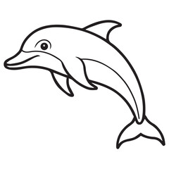 Naklejka premium Dolphin icon set vector illustration logo sticker design silhouette 