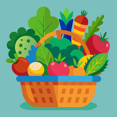basket with vegetables