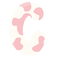 Playful Pink Cow Print Alphabet