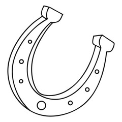 Rounded Lucky Horseshoe Outline Vector Graphic