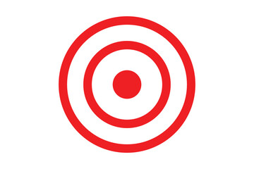 Red target icon . Red darts target aim icon isolated on white background . Vector illustration.