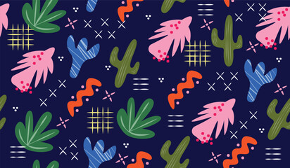 Colorful cute doodle pattern background vector design